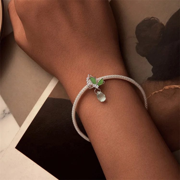 Liora Atelier Green Emerald Glow Butterfly Drop Charm