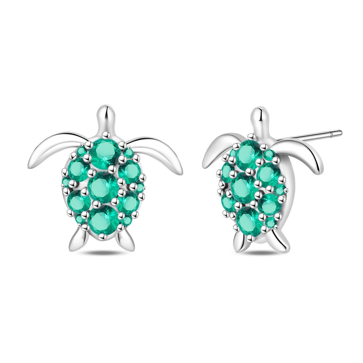 Liora Atelier Green Gem Sea Turtle Stud Earrings