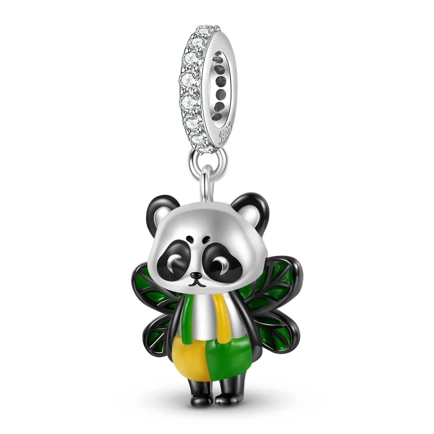 Liora Atelier Green Winged Panda Dangle Charm