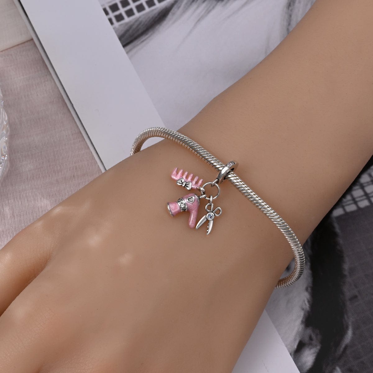 Liora Atelier Hairdryer, Comb & Scissors Trio Charm