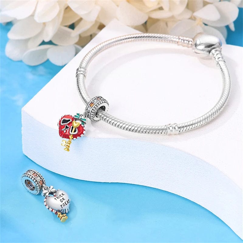 Liora Atelier Halloween Heart Skeleton Charm with Key