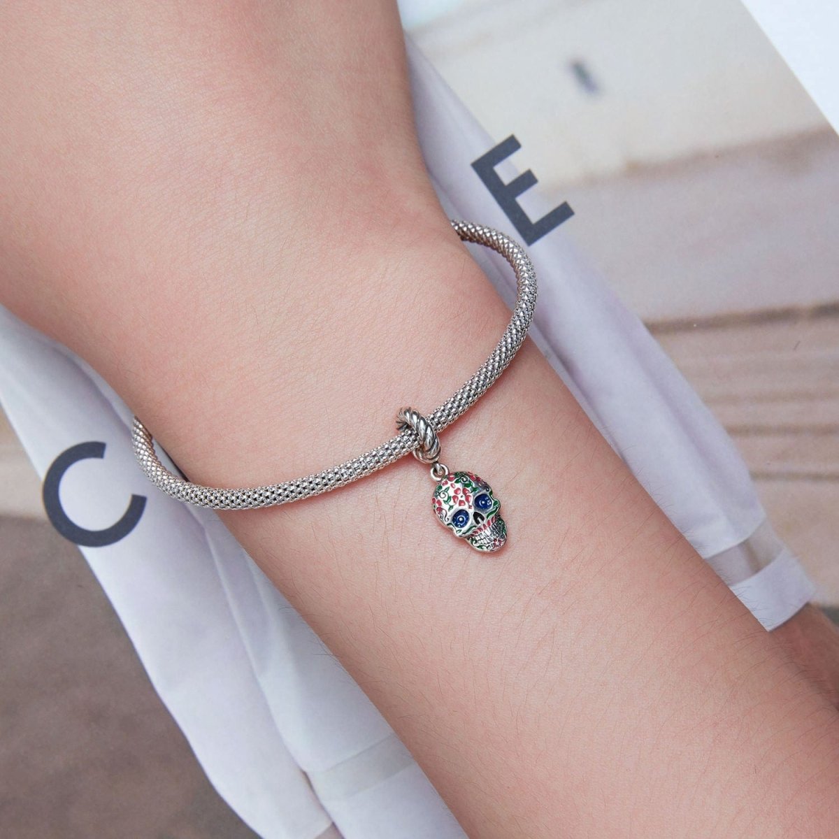 Liora Atelier Halloween Mexican Skull Dangle Charm