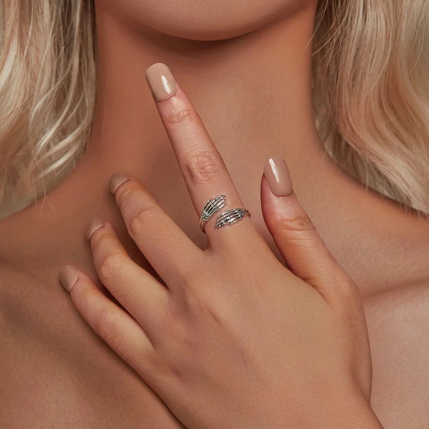 Liora Atelier Halloween Skeleton Hands Hug Ring