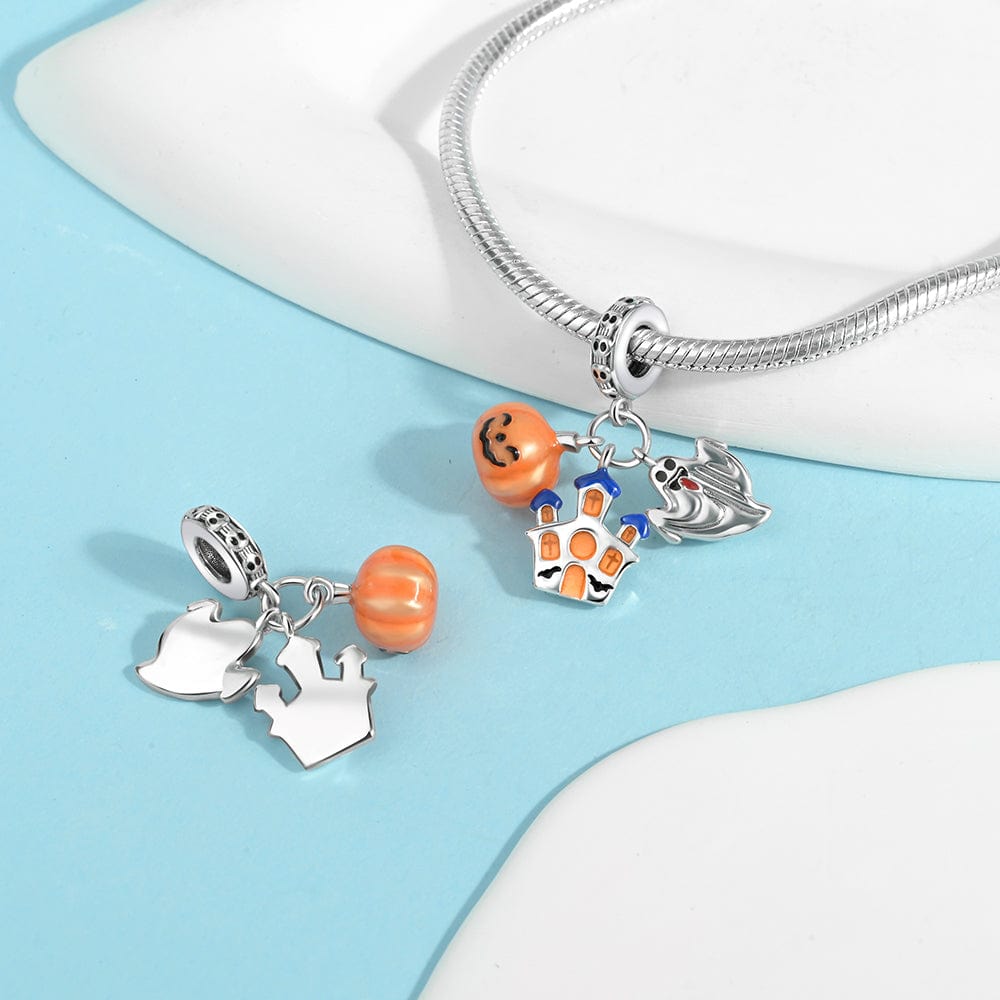 Liora Atelier Halloween Trio Charm – Pumpkin, Ghost, and Haunted House