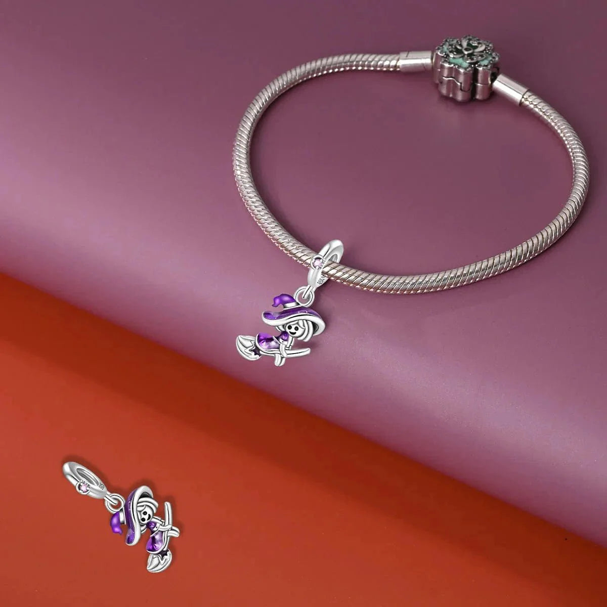 Liora Atelier Halloween Witch on Broomstick Charm