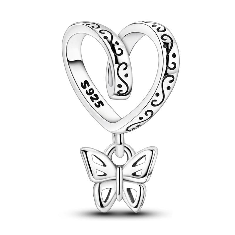 Liora Atelier Heart Swirl Butterfly Charm