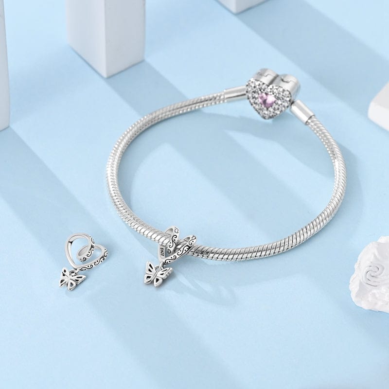 Liora Atelier Heart Swirl Butterfly Charm
