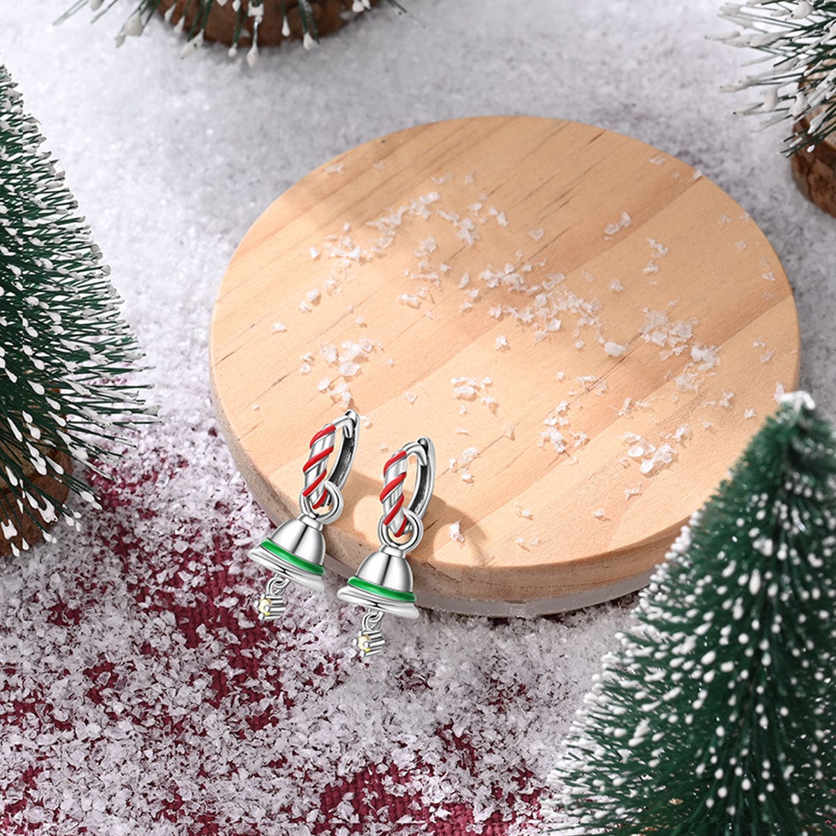 Liora AtelierHoliday Bell & Candy Cane Hoop Earrings