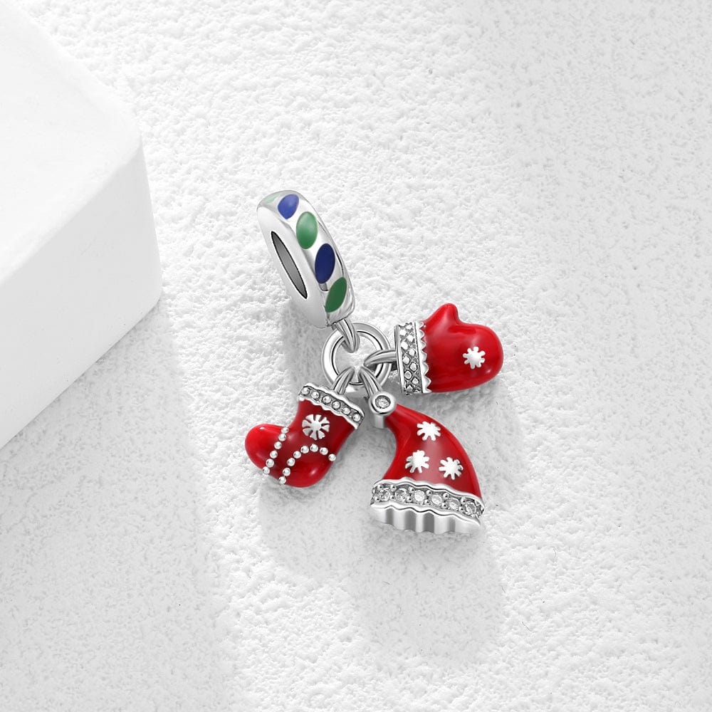 Liora Atelier Holiday Stocking & Hat Triple Dangle Charm