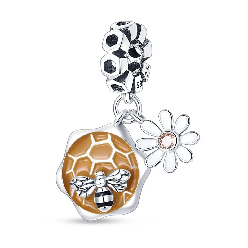 Liora Atelier Honeycomb Bee & Daisy Triple Dangle Charm