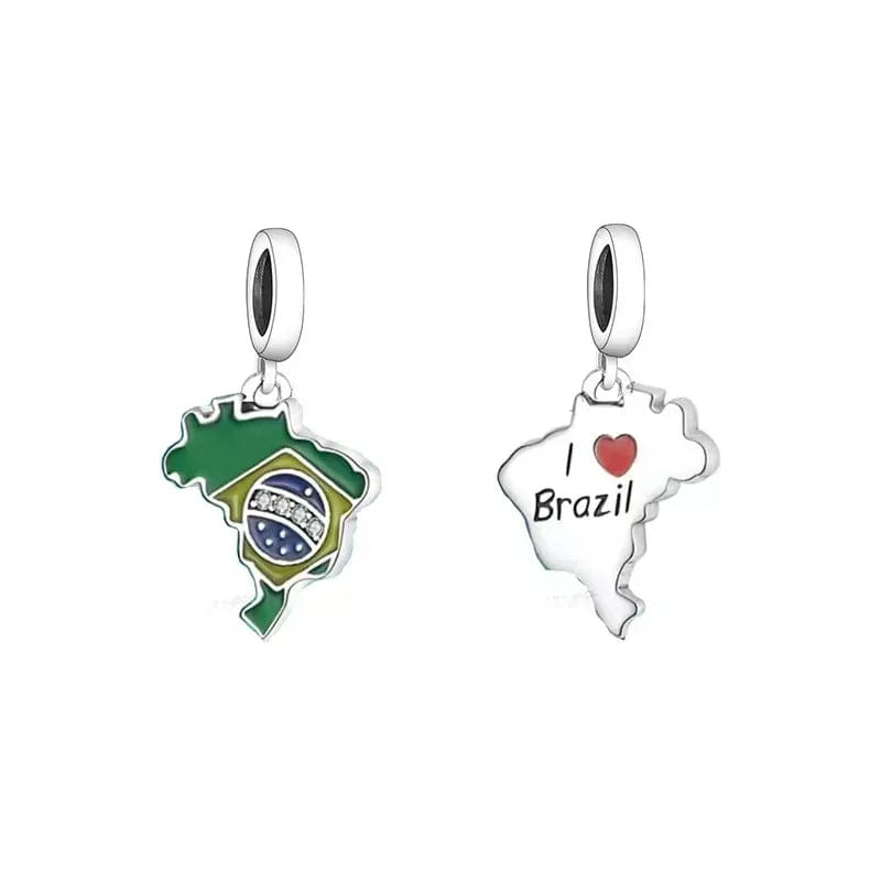 Liora Atelier I Love Brazil Map Dangle Charm