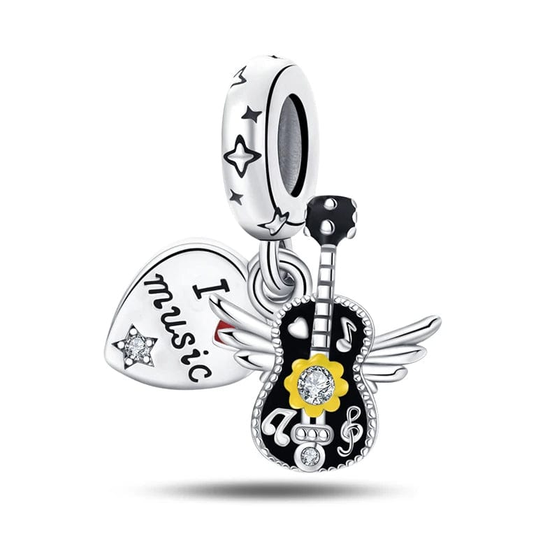 Liora Atelier I Love Music Flying Guitar Dangle Charm