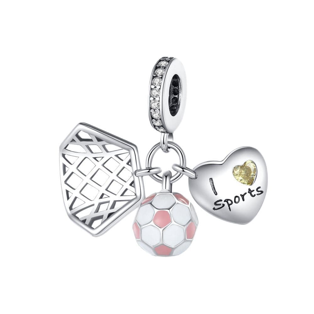 Liora Atelier I Love Sports Charm Trio – Soccer Ball, Net, and Heart