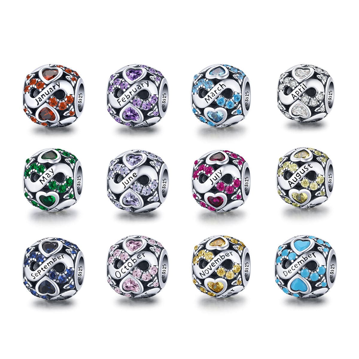 Liora Atelier Infinite Love Zircon Heart Birthstone Charms