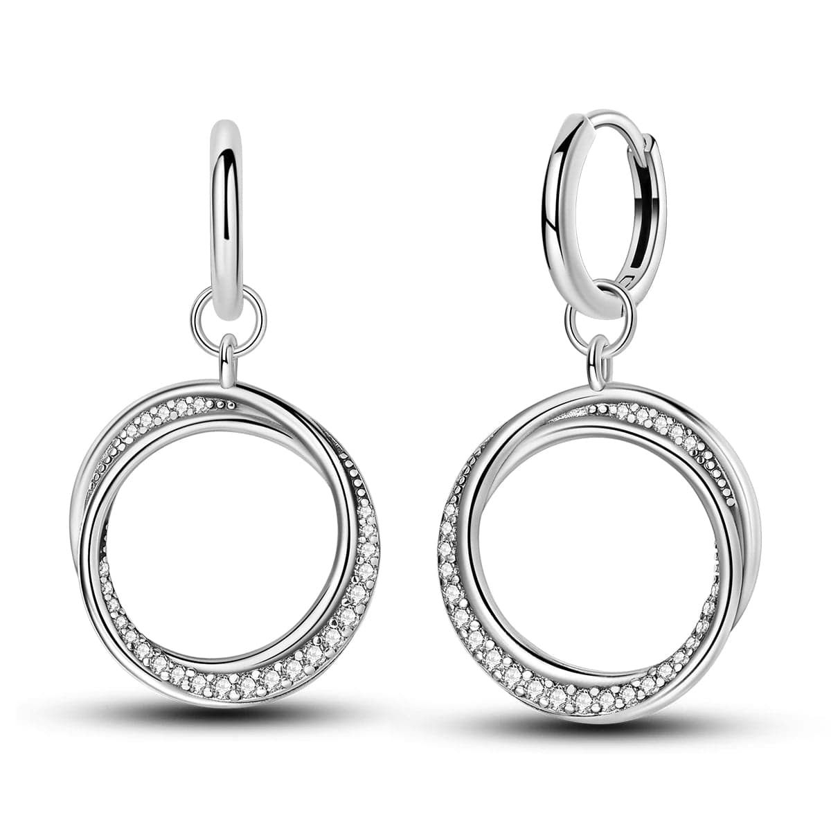 Liora Atelier Infinity Circle Drop Earrings with Cubic Zirconia Accents