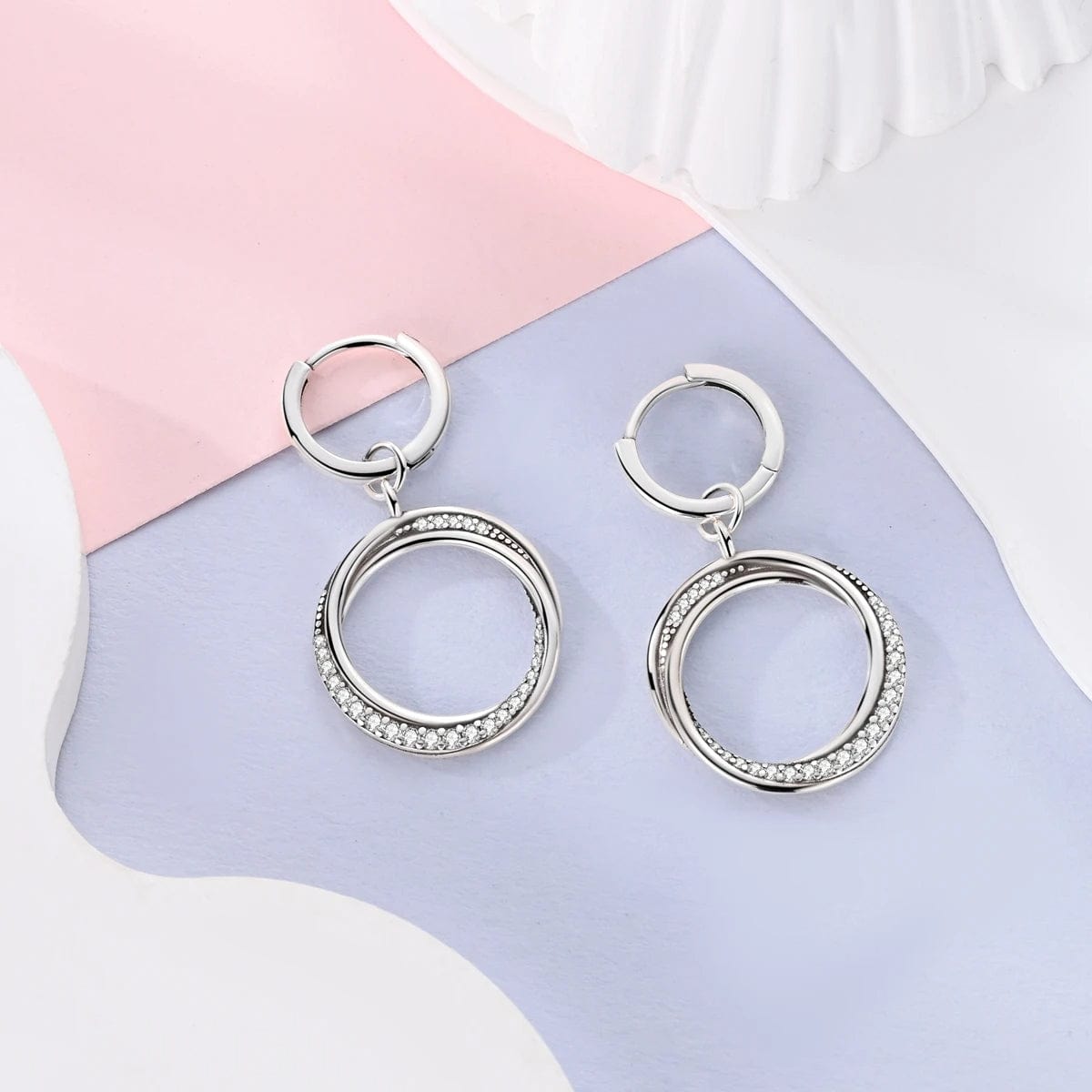Liora Atelier Infinity Circle Drop Earrings with Cubic Zirconia Accents