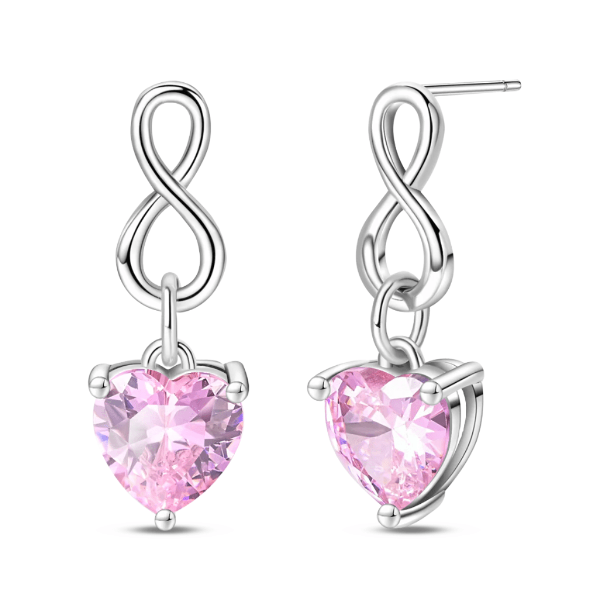 Liora Atelier Infinity Pink Heart Gemstone Drop Earrings