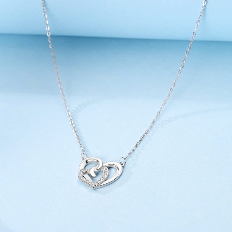 Liora Atelier Interlocking Sparkling Hearts Pendant Necklace