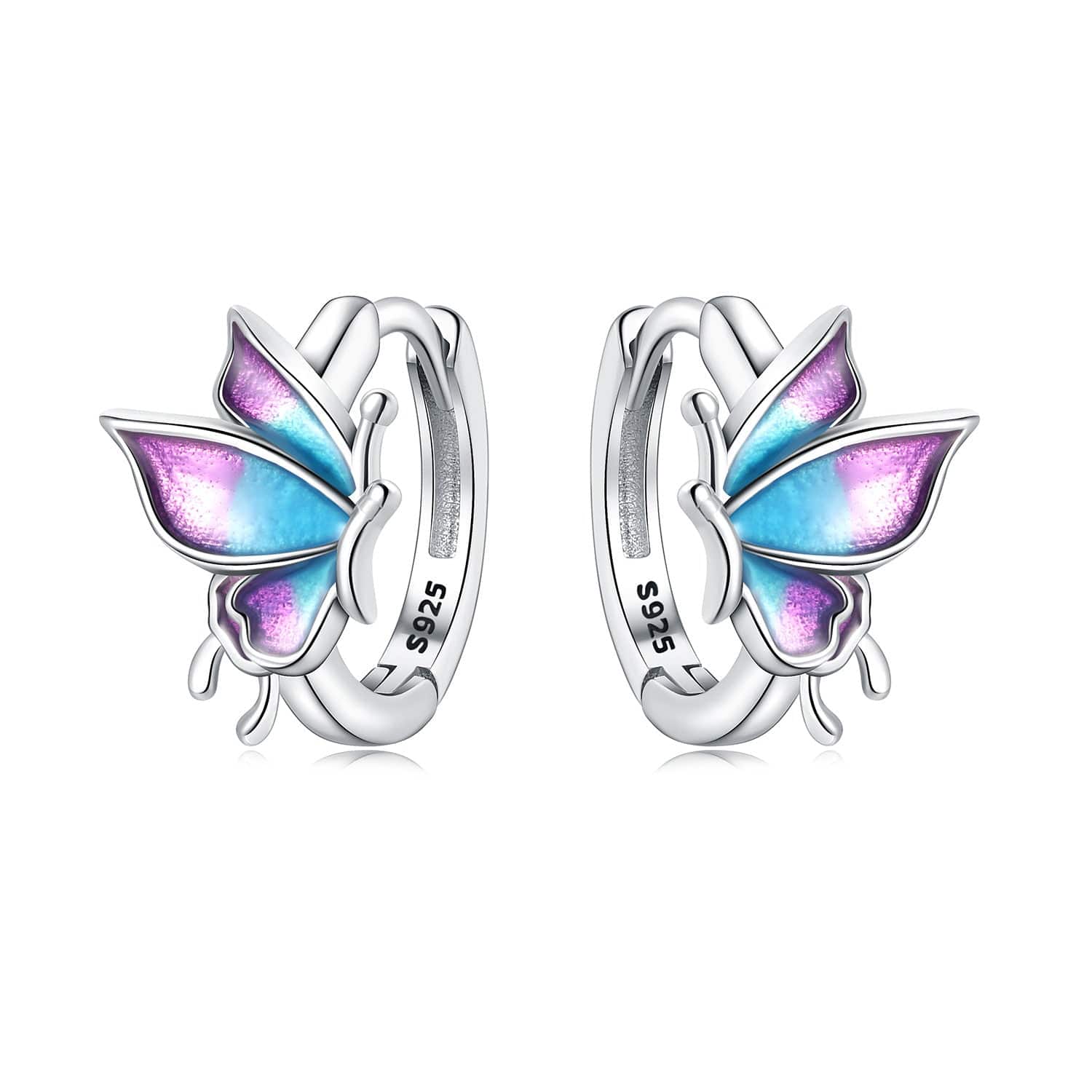 Liora Atelier Iridescent Butterfly Hoop Earrings
