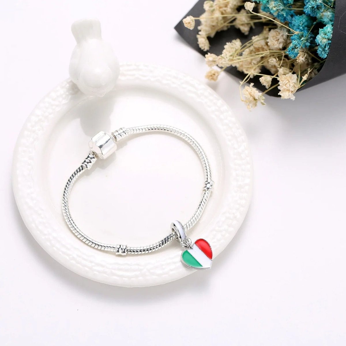 Liora Atelier Italy Heart Flag Dangle Charm