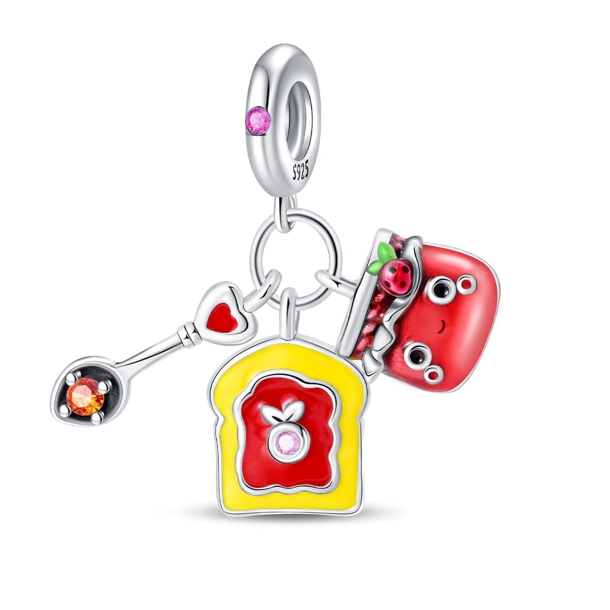 Liora Atelier Jam Jar, Toast, & Heart Spoon Breakfast Charm