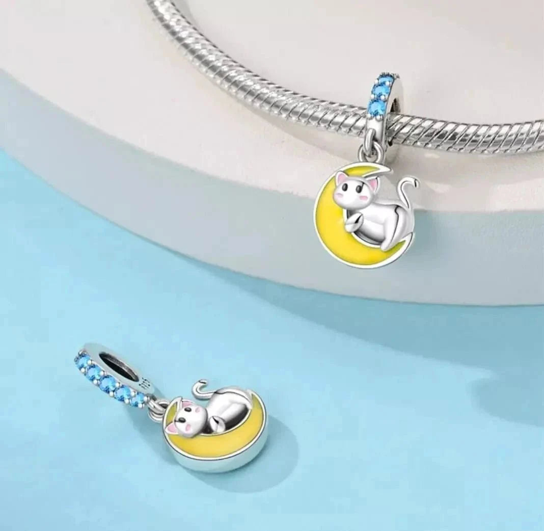 Liora Atelier Kitten on Moon Dangle Charm