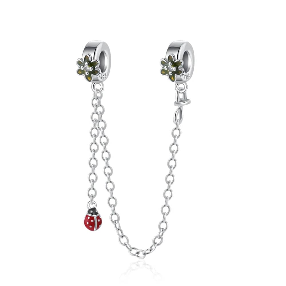 Liora Atelier Ladybug with Flowers Safety Chain Charm