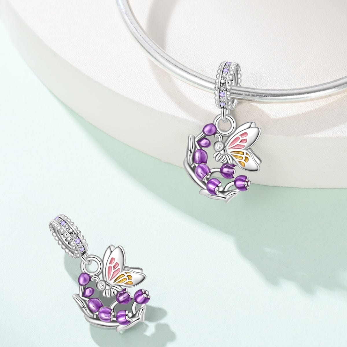 Liora Atelier Lavender Blossom & Butterfly Dangle Charm