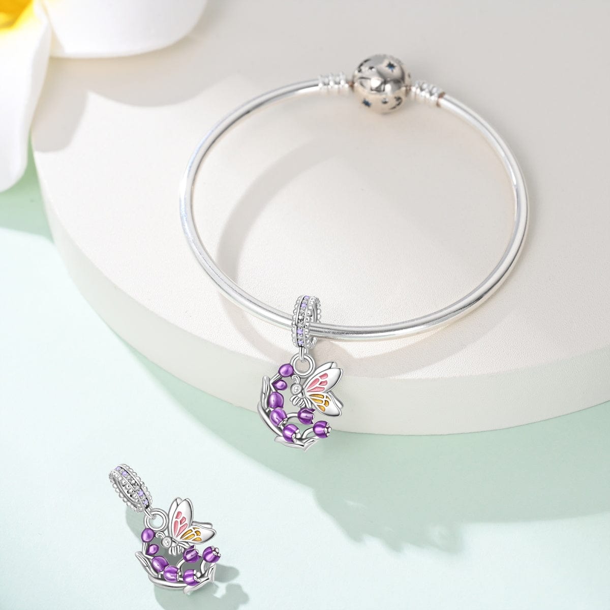 Liora Atelier Lavender Blossom & Butterfly Dangle Charm