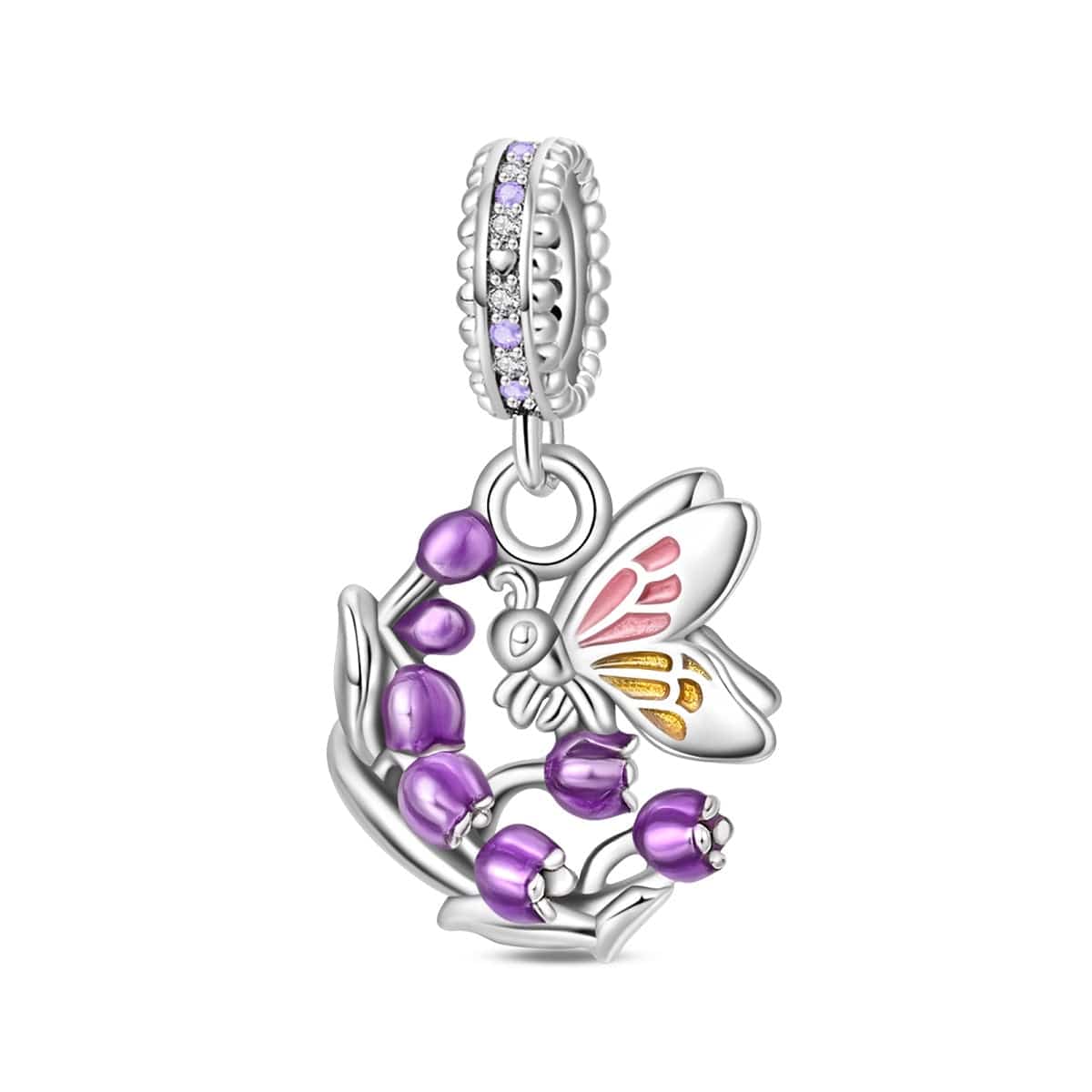 Liora Atelier Lavender Blossom & Butterfly Dangle Charm