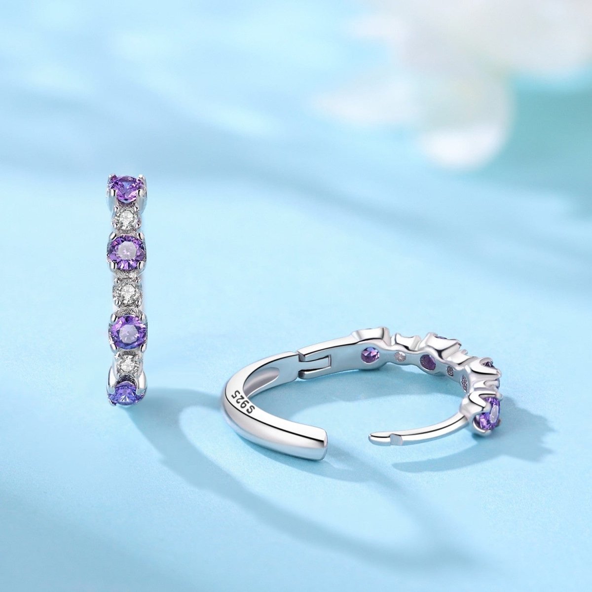 Liora Atelier Lavender Crystal Hoop Earrings