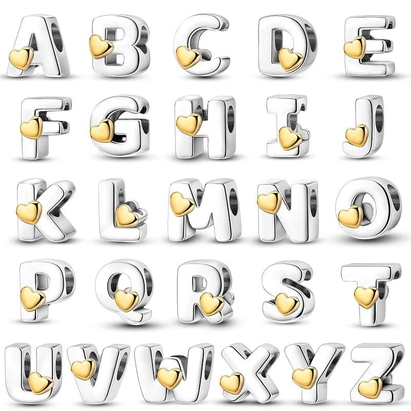 Liora Atelier Gold Heart Letter A~Z Alphabet Charm