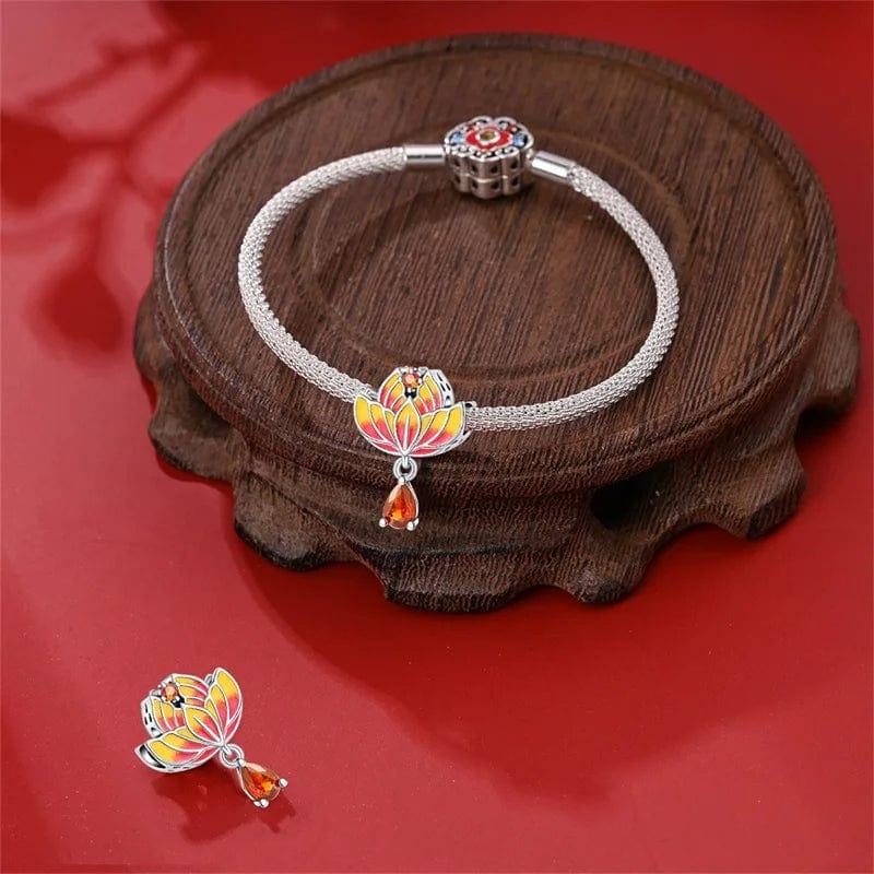 Liora Atelier Lotus Blossom with Amber Drop Charm