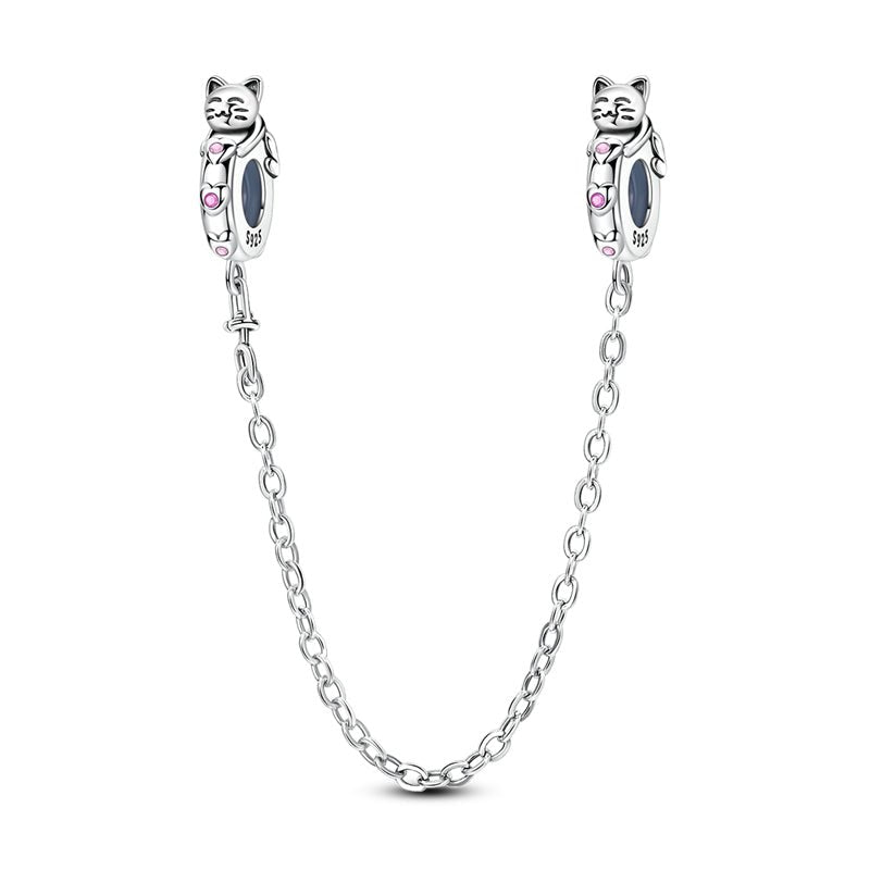 Liora Atelier Lucky Cat Pink Paw Safety Chain Charm