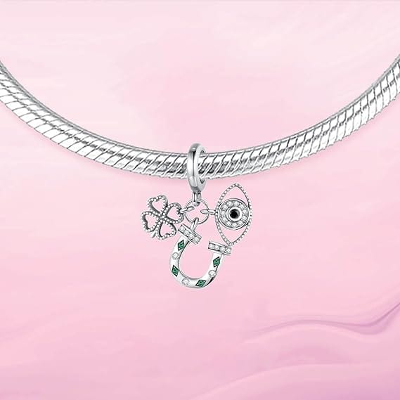 Liora Atelier Lucky Horseshoe, Clover, and Evil Eye Charm