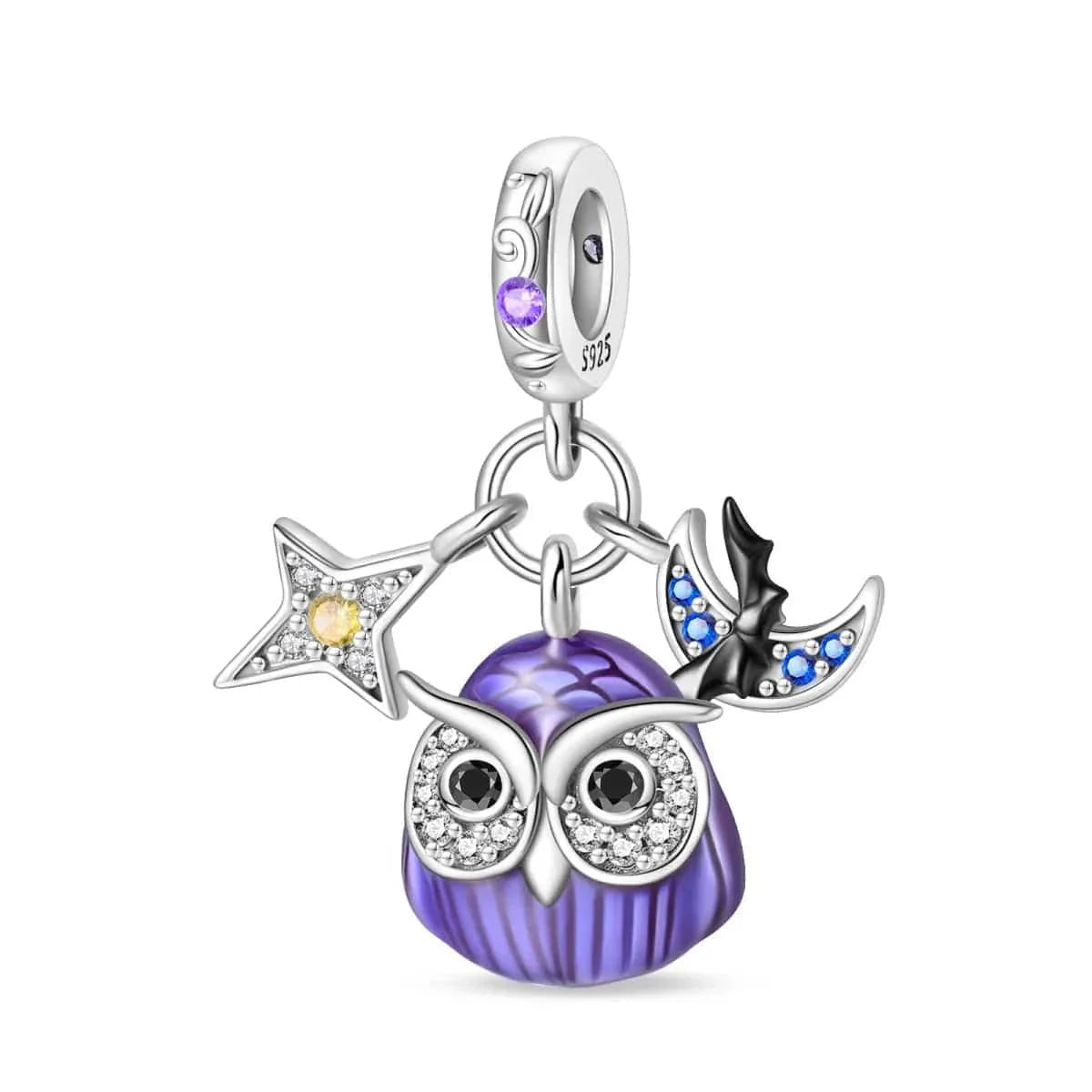 Liora Atelier Luminous Owl Charm with Star & Bat Accents