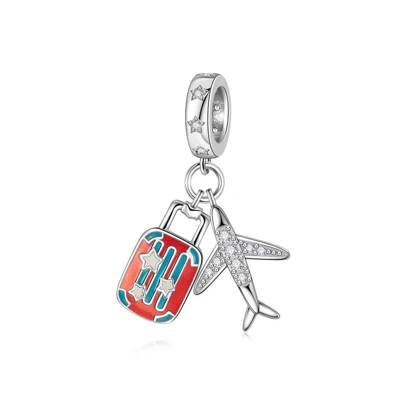 Liora Atelier Luminous Travel Suitcase & Airplane Dangle Charm