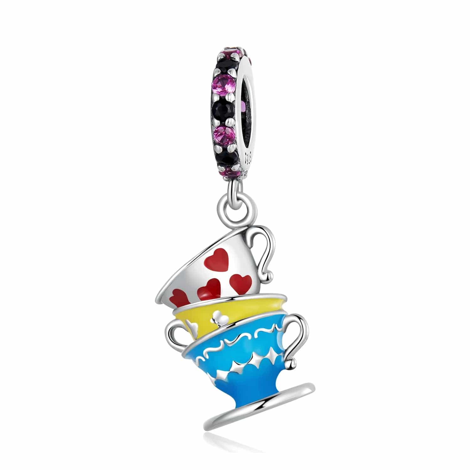 Liora Atelier Mad Hatter’s Stacked Teacups Dangle Charm