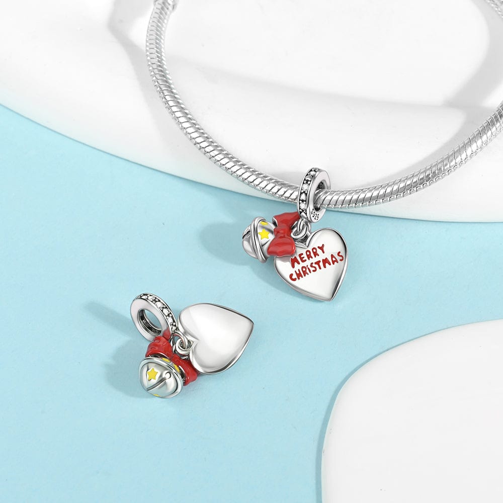 Liora Atelier Merry Christmas Heart Charm with Festive Bell