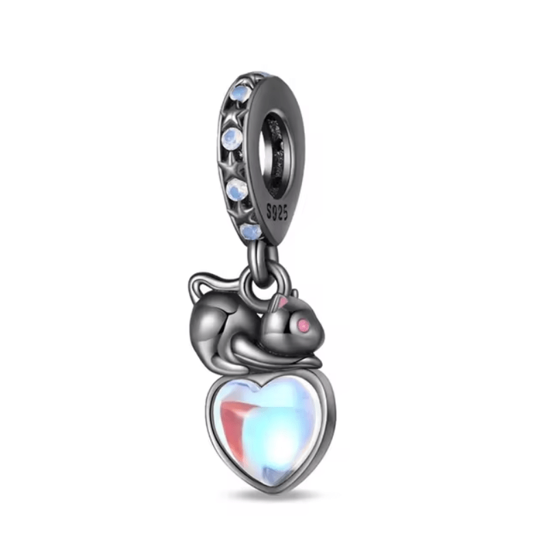 Liora Atelier Moonlit Cat with Glowing Heart Charm