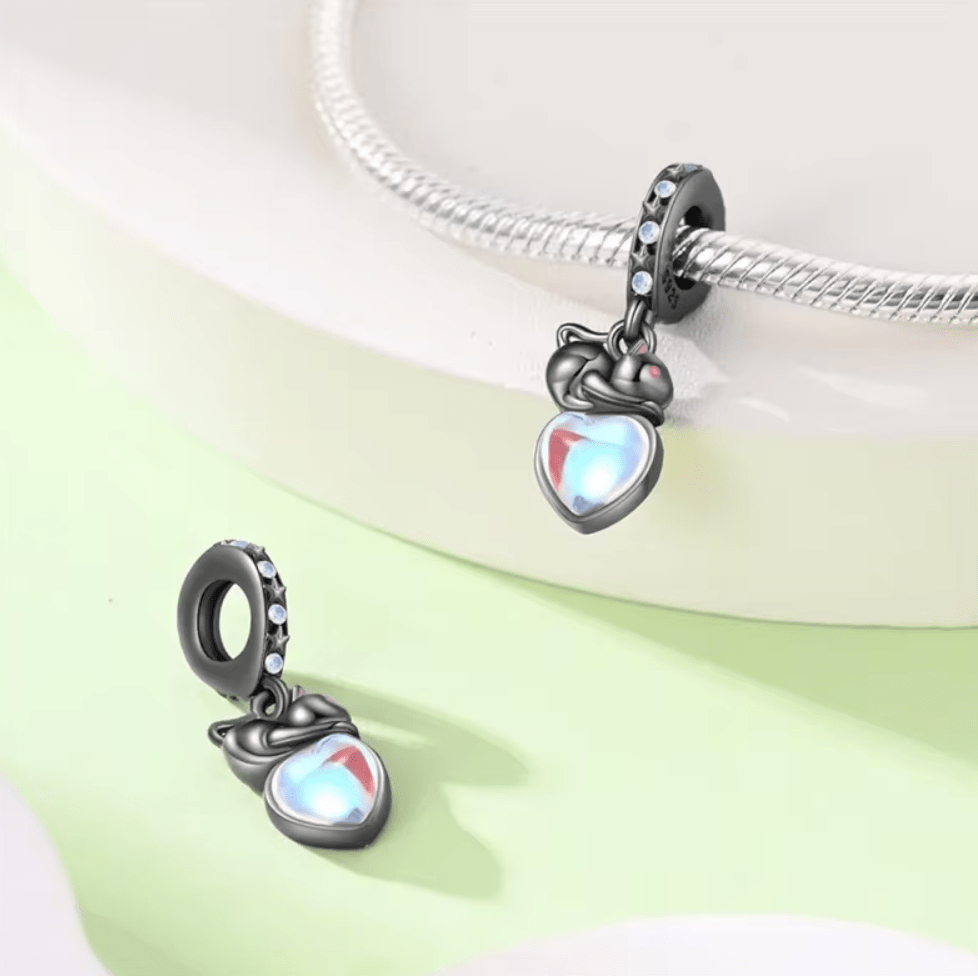 Liora Atelier Moonlit Cat with Glowing Heart Charm