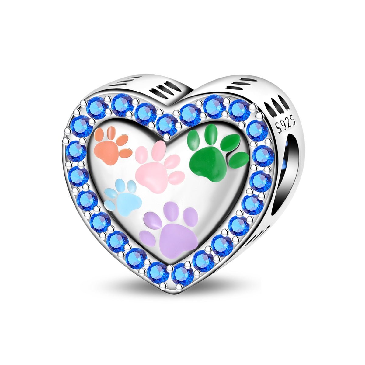 Liora Atelier Multicolor Paw Prints Heart Charm
