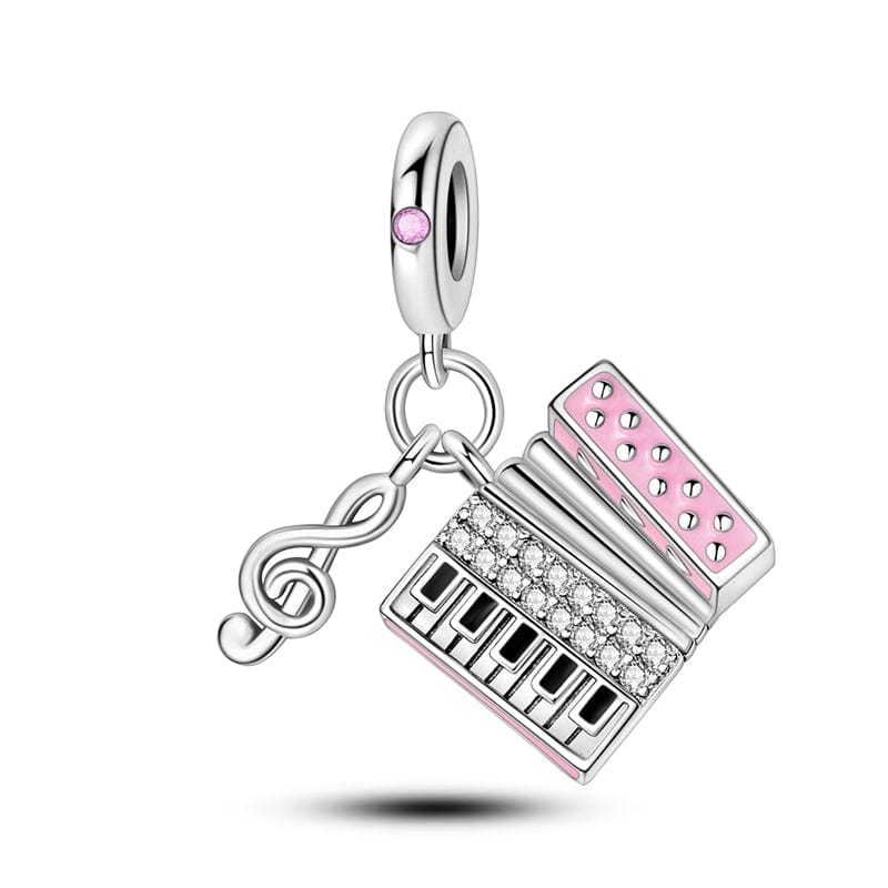 Liora Atelier Musical Accordion & Treble Clef Double Dangle Charm