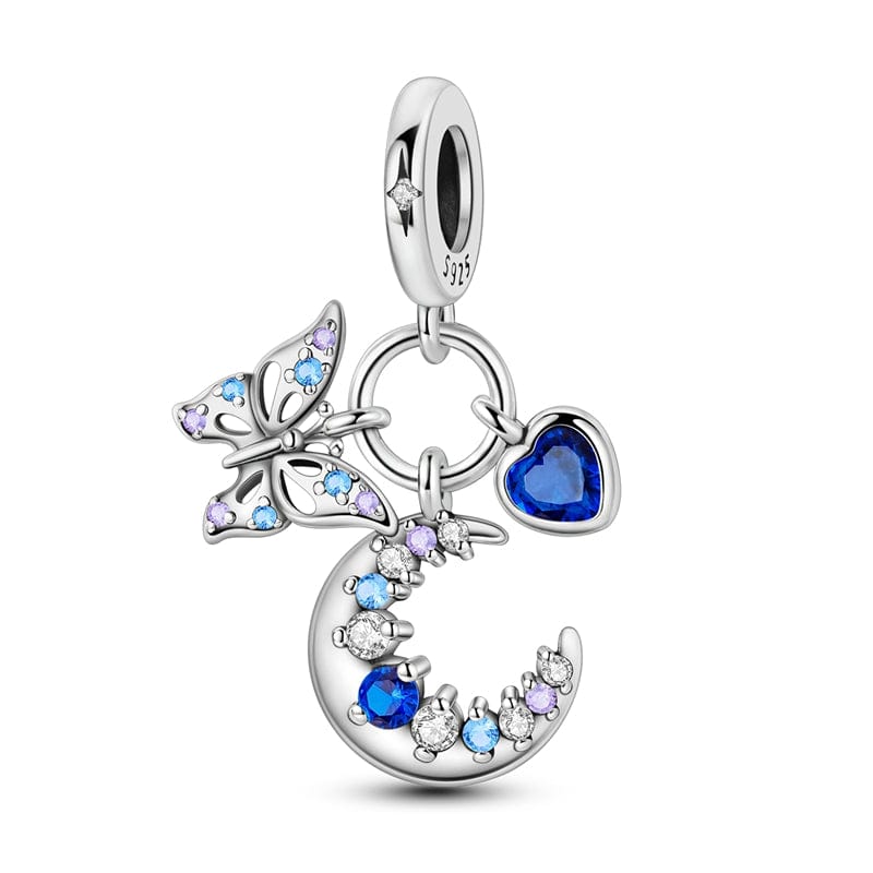 Liora Atelier Mystic Moon, Heart, & Butterfly Triple Dangle Charm