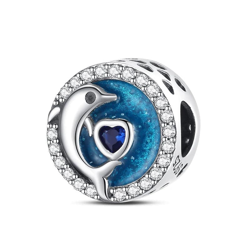 Liora Atelier Ocean Dolphin and Heart Circle Charm