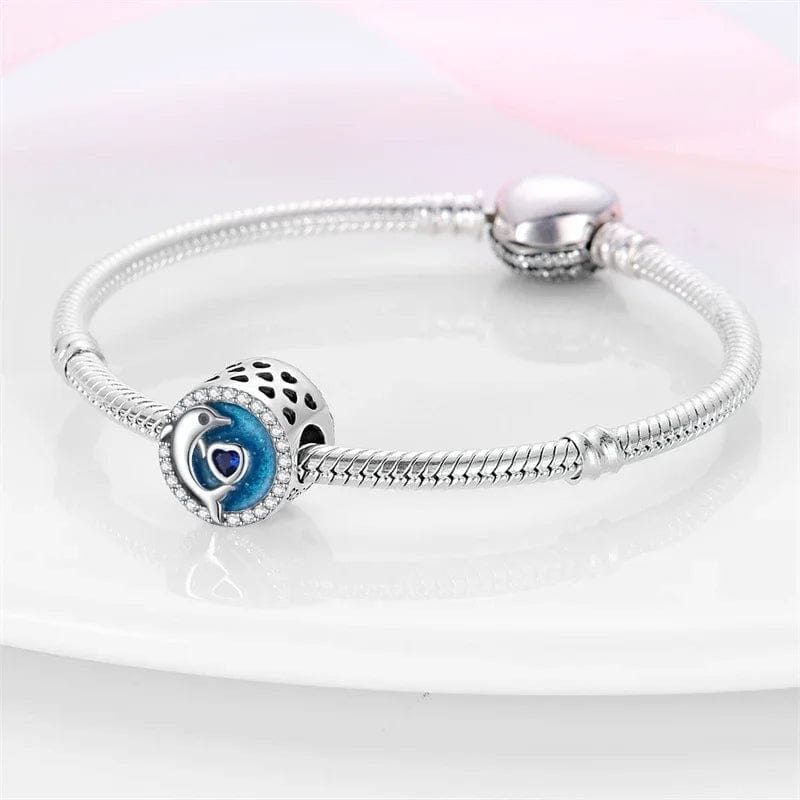Liora Atelier Ocean Dolphin and Heart Circle Charm