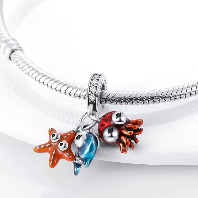 Liora Atelier Ocean Octopus Fish and Starfish Triple Dangle Charm