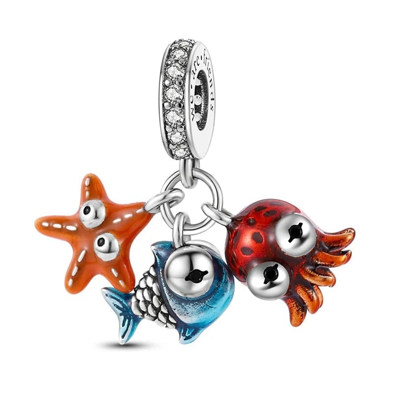 Liora Atelier Ocean Octopus Fish and Starfish Triple Dangle Charm