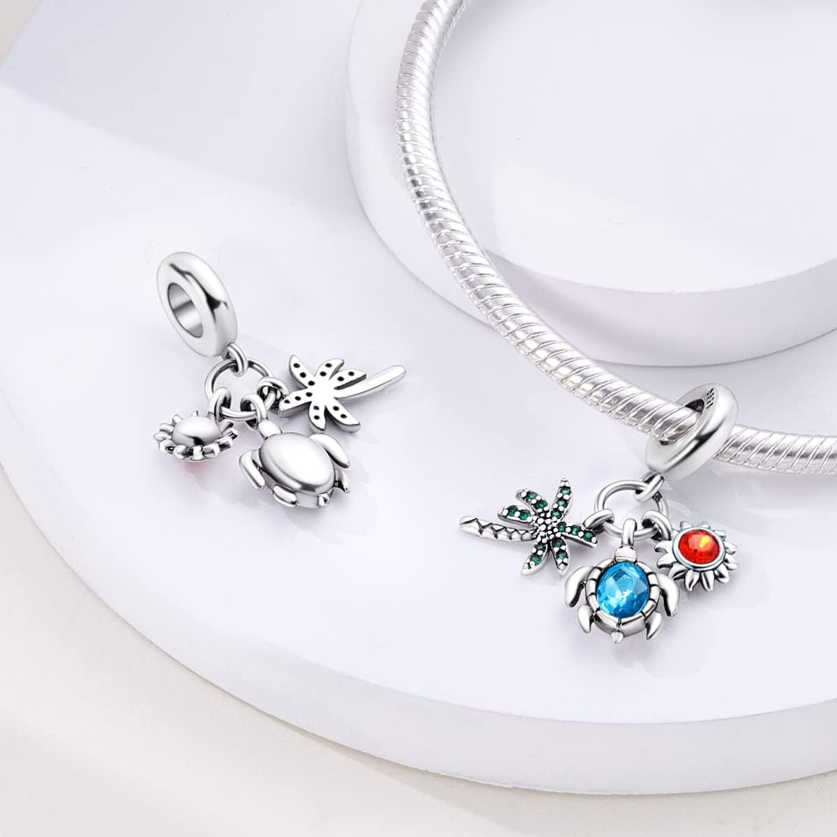 Liora Atelier Ocean Palm Turtle and Sun Triple Dangle Charm