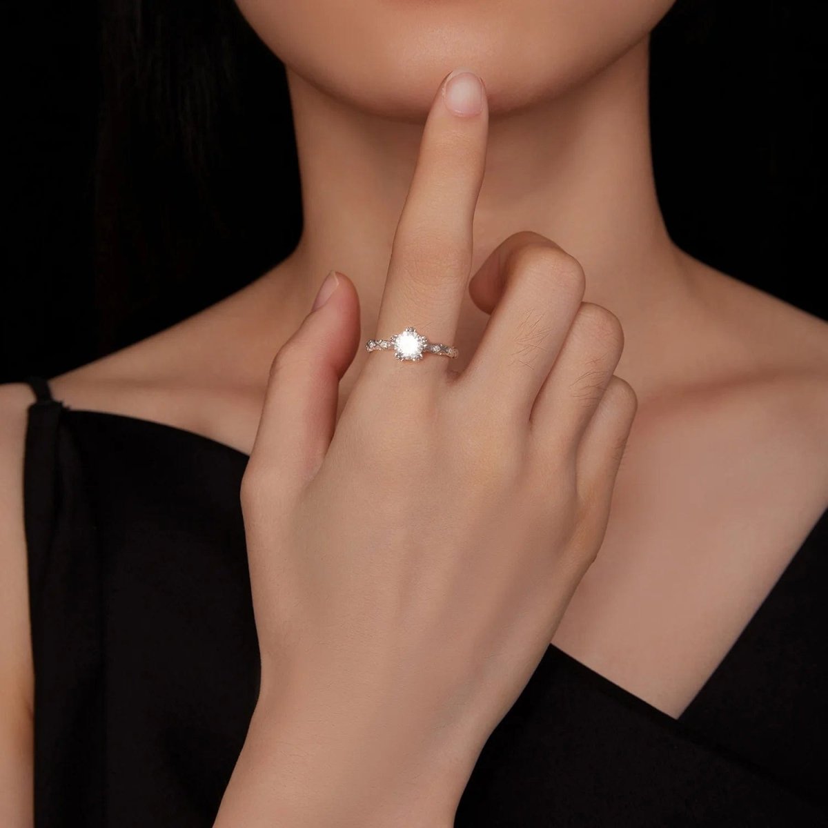 Liora Atelier Pangama Floral Moissanite Engagement Ring